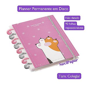 Planner Permanente Anual Disco Tamanho Colegial Best Friend BRW - Tamanho 24x19cm 91 Fls