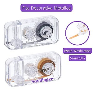 Fita Decorativa Metálica 5mmx3m BRW Decoração Prata ou Dourado Und