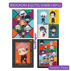 Caderno Brochura Pequeno 1/4 Jujutsu Kaisen Anime 80 Folhas Foroni