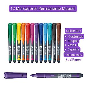 Marcador Permanente 1mm 12 Cores Maped
