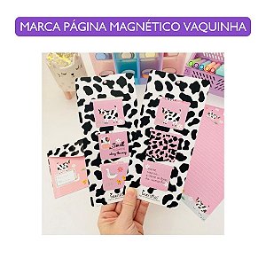 Marca Página Magnético Tema Vaquinha Fazenda com Imã para Livros, Cadernos e Agendas Cartela com 3 Unidades