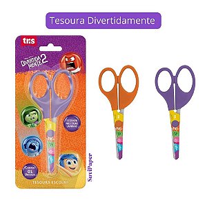 Tesoura Escolar Estampada Divertidamente 2 Tris