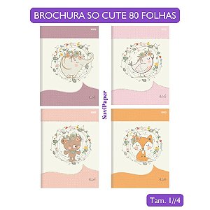 Caderno A5 Brochura 80 Folhas So Cute Animativa