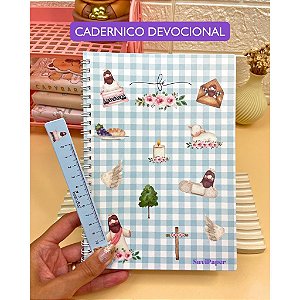 Caderno Devocional A5 40 Folhas Decoradas Espiral Papelaria Cristã Oração Estudo Bíblico Fofo