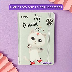 Caderno Luxo Diário Smart Cat Fofy A5 60 Folhas Decorada