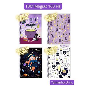 Caderno Univ. Magias 10M 160Folhas Brilha no Escuro