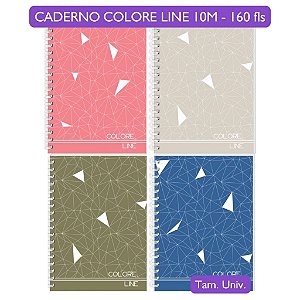Caderno Universitário Color Line 10M 3B Cadernos - Capa Dura 160 folhas Tamanho 20x27,5cm