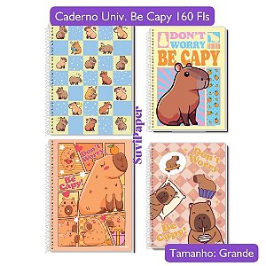 Caderno Universitário Escolar GRANDE Be Capy 10 Matérias 160 Folhas Credeal