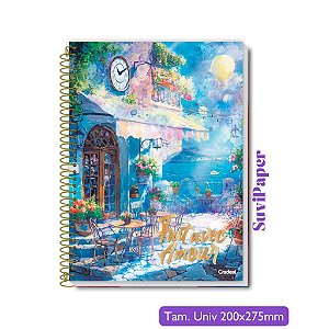 Caderno Universitário Grande Luxo Bella Credeal 10 Matérias 160 Folhas Coleção 2026 Tamanho 20x27,5cm Pontos Turísticos