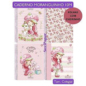 Caderno Colegial com Perfume Moranguinho 10 Matérias 160 Folhas Animativa