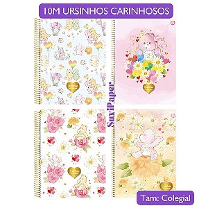 Caderno Colegial Ursinhos Carinhosos 10 Matérias Modelo 2025 160 Folhas Animativa