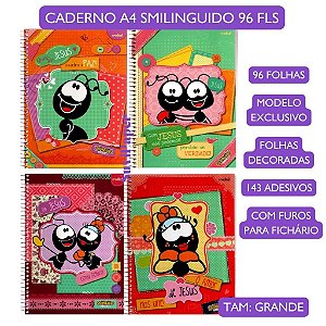 Caderno Universitário Grande Smilingüido A4 Credeal (2013) - 96 Fls Decoradas - Item de Colecionador Exclusivo
