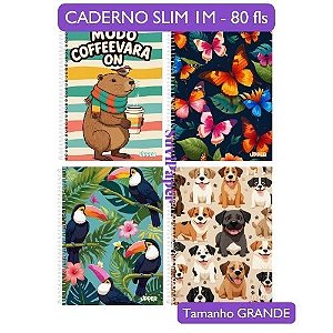 Caderno Universitário GRANDE Upper 1 Matéria 80 folhas 3B - 20x27,5cm - Capa Dura Caderno Escolar