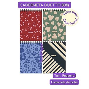 Caderneta Espiral 3B Duetto 1/8 Capa Flexível 80 Folhas, Compacto, Caderneta de Bolsa