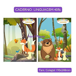 Caderno Brochurão Linguagem Dominguinho 40 Fls Animativa Pauta Ampliada - Caderno Infantil Português Caligrafia