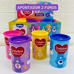 Apontador Ursinhos Carinhosos Com Depósito 2 Furos Lápis Jumbo e Comum Lyke - 1 Unidade