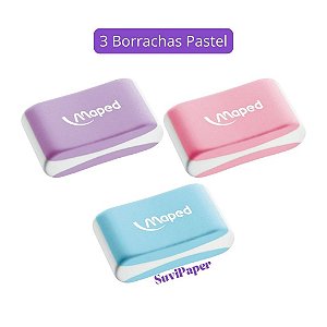 3 Mini Borrachas Essentials Soft Maped - Mini Borracha Tons Pastel