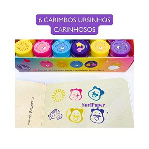 Kit Escolar 6 Mini Carimbos Autotintados Ursinhos Carinhosos - 6 un Lyke