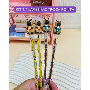 Kit Troca Ponta Capivara 2 ou 4 Und - Lapiseira Escolar Divertida papelaria Fofa