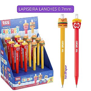 Lapiseira Escolar 0.7mm Lanches Tris Batata Frita e Hambúrguer