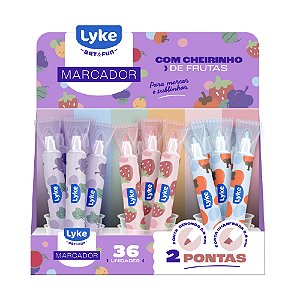 Marca Texto Lyke Duas Pontas com Cheirinho – Cores Sortidas 1 unidade