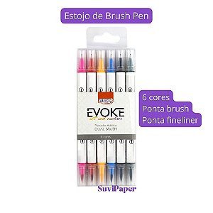 Estojo Marcador Artístico Dual Brush Pen 6 Cores BRW