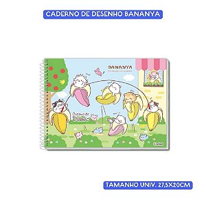 Caderno de Desenho e Cartografia Bananya 80 Folhas