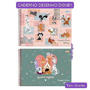 Caderno de Cartografia e Desenho Disney Pets Foroni 80 Folhas