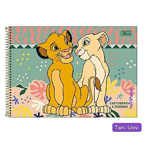 Caderno de Cartografia e Desenho rei Leão 80 Folhas Disney Tilibra