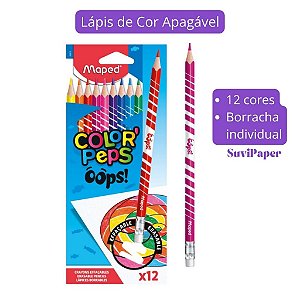 Lápis de Cor Apagável 12 Cores Maped Color Peps