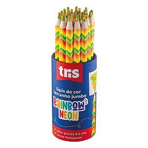 Lápis De Cor Jumbo Arco Íris Rainbow Tris Neon