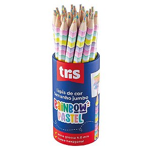 Lápis De Cor Jumbo Arco Íris Rainbow Tris Pastel