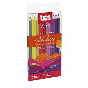 Lápis de cor Vibes Entardecer 12 cores + 6B