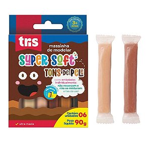 Massinha de Modelar Tons de Pele Super Soft 6 Cores Tris
