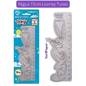 Régua de Madeira 15 cm Looney Tunes - Léo e Léo
