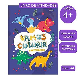 Caderno de Atividades Colorir Dinossauros 16 folhas Animativa