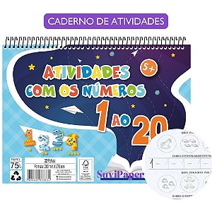 Caderno de Atividades com Números 1 ao 20 - 32 Folhas Animativa 1 Und