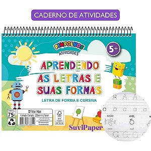 Caderno de Atividades Letras Cursivas e Suas Formas Letras Maiúsculas e Cursiva 32 Folhas Animativa 1 Und