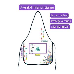 Avental Infantil Impermeável Game Léo e Léo