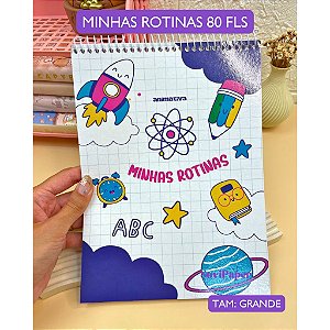 Bloco Espiral Minhas Rotinas Animamente 80 Fls - Caderno de Anotações para Organização e Registro de Hábitos