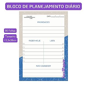 Bloco Planejamento Diário Colore Line 3B – Tamanho 13,5x20cm Miolo Planejador, Tarefas e Ideias