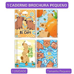Caderno Brochura PEQUENO Capivara Be Capy 2026 Credeal 80 Folhas Tamanho 14cmx20,2cm Fofo Infantil Escolar