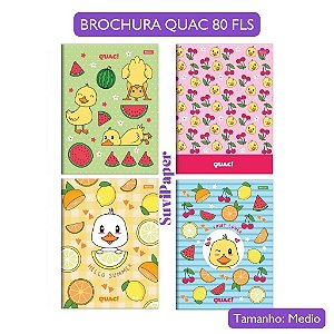 Caderno Brochura Pequeno Quac Pato 80 Folhas Foroni Colegão 2025