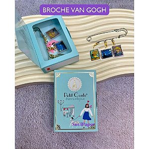 Broche Alfinete Van Gogh Petit Conte Com 3 Berloques Arte De Luxo Premium