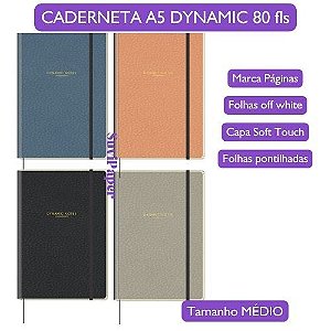 Caderno Moleskine Dynamic NotesMédio Folhas Pontilhadas - Capa Dura com Elástico e Miolo Off White Bullet Journal Office