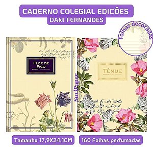 Caderno Perfumado Premium Dani Fernandes – 160 folhas pautadas, aromas Flor de Figo e Tênue
