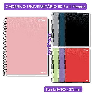 Caderno Univ. Essenciale Credeal - 1 matéria / 80 folhas - Tamanho 20x27,5 cm Capa Lisa