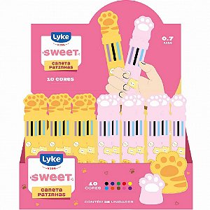 Caneta Esferográfica 10 em 1 Patinha de Gato – 10 Cores Ponta 0,7mm