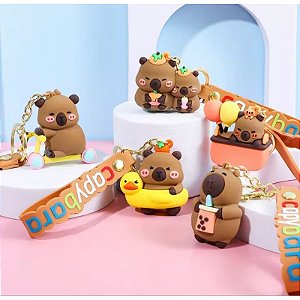 Chaveiro Emborrachado Fofo Capivara Vários Modelos - 1 Unidade