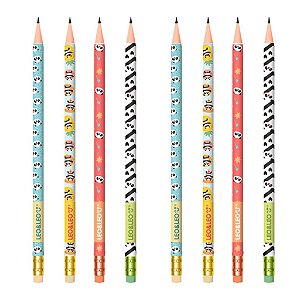 Kit 8 Lápis de Panda Grafite HB Léo e Léo